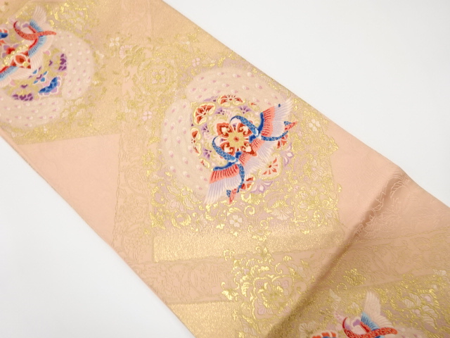 孔雀唐草華文織出し袋帯